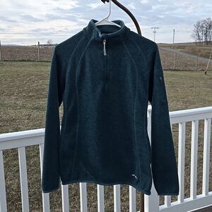 Eddie Bauer Emerald Green Blue Sweater Fleece Jacket Size Medium